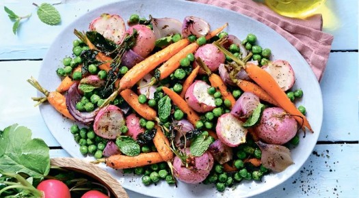 Глазированные овощи для весны: освежающий рецепт с мятной заправкой